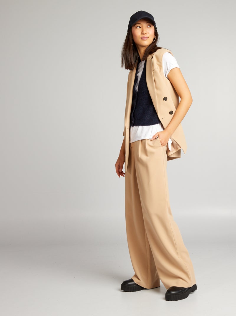 Gilet sans manches en tricot bleu marine Kiabi