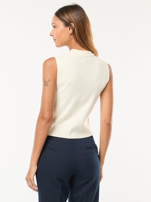 Gilet sans manches en tricot ottoman - Kiabi