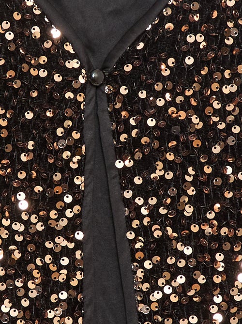 Gilet sans manches en velours avec sequins - Kiabi