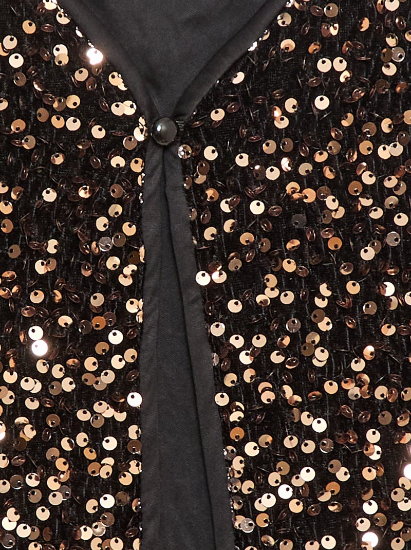 Gilet sans manches en velours avec sequins Jaune - Kiabi