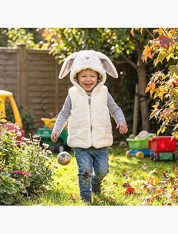 Gilet sans manches enfant pilou pilou à capuche Cute