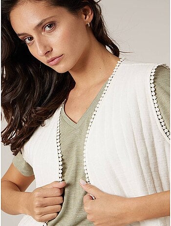 Gilet sans manches esprit bohème chic 100% coton 'Deeluxe'