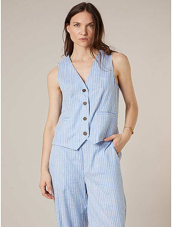 Gilet sans manches esprit tailleur en coton mélangé 'Deeluxe'