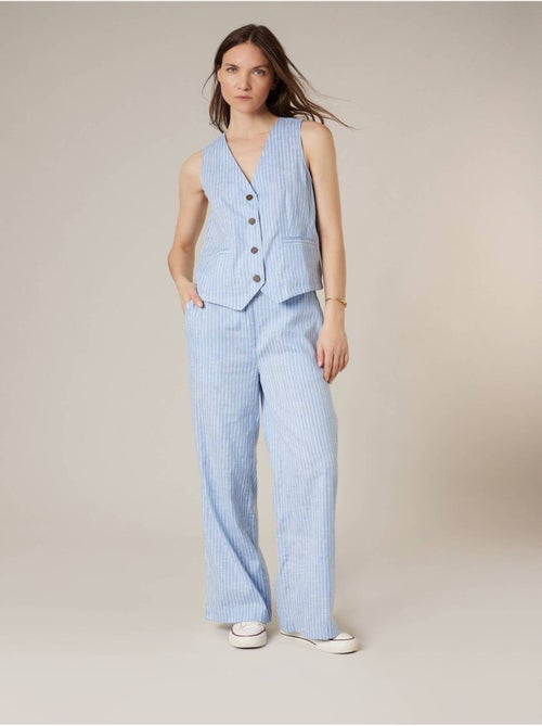 Gilet sans manches esprit tailleur en coton mélangé 'Deeluxe' - Kiabi