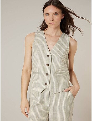 Gilet sans manches esprit tailleur en coton mélangé 'Deeluxe'