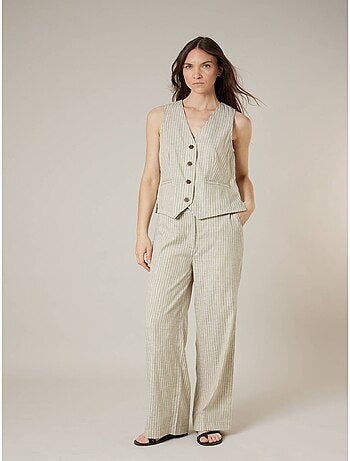 Gilet sans manches esprit tailleur en coton mélangé 'Deeluxe'