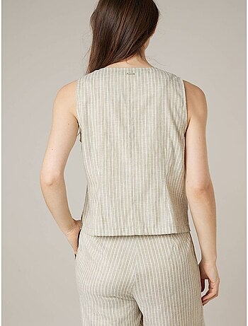 Gilet sans manches esprit tailleur en coton mélangé 'Deeluxe'
