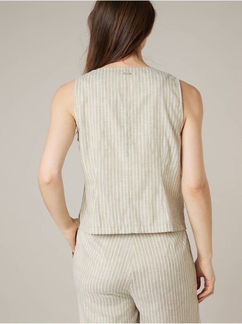 Gilet sans manches esprit tailleur en coton mélangé 'Deeluxe' - Kiabi