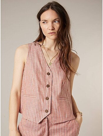 Gilet sans manches esprit tailleur en coton mélangé 'Deeluxe'