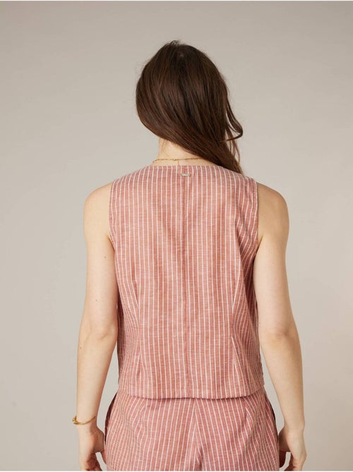 Gilet sans manches esprit tailleur en coton mélangé 'Deeluxe' - Kiabi