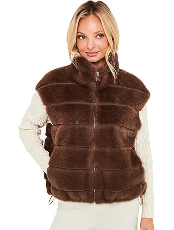 Gilet sans manches fausse fourrure pc2