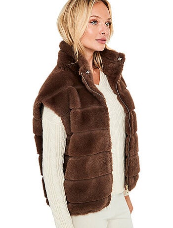 Gilet sans manches fausse fourrure pc2