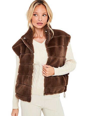Gilet sans manches fausse fourrure pc2