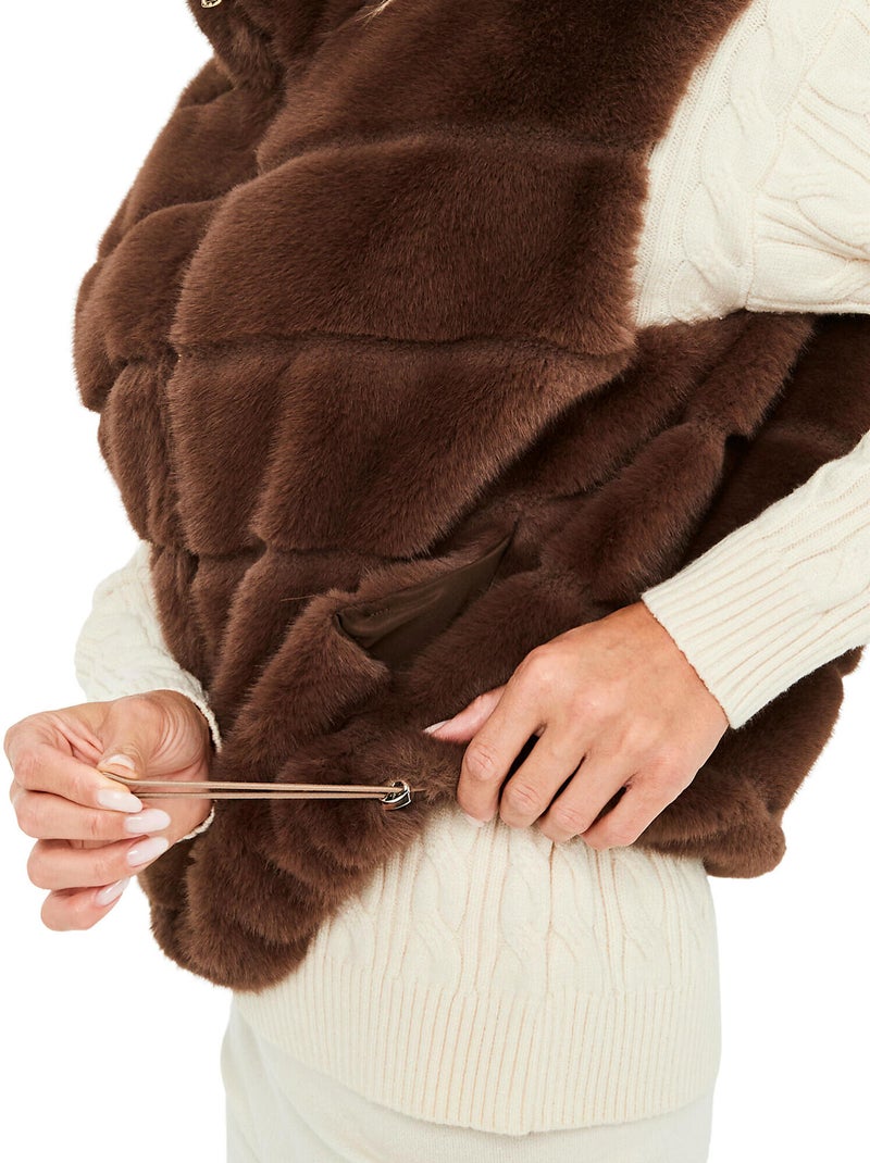 Gilet sans manches fausse fourrure pc2 Marron - Kiabi