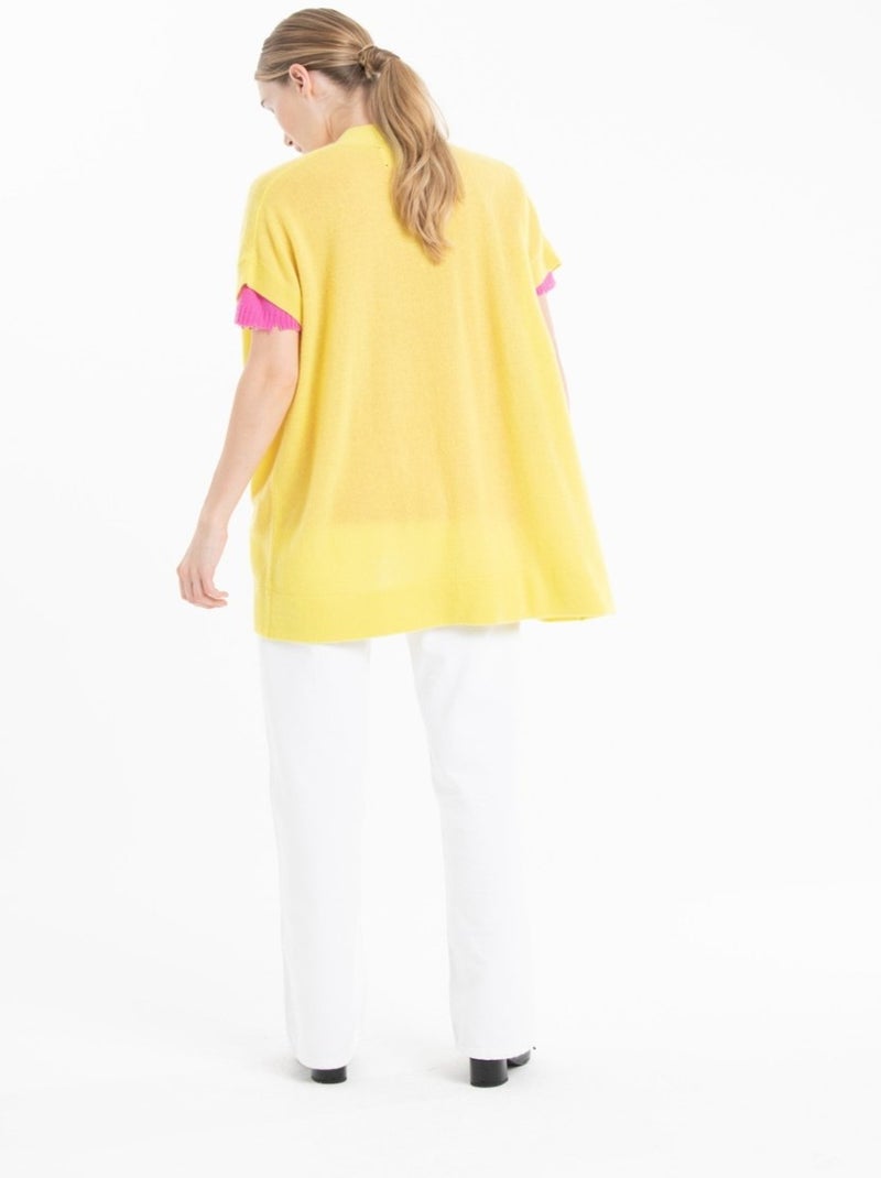 Gilet sans manches femme 100% cachemire - RIA 4 Jaune fluo - Kiabi