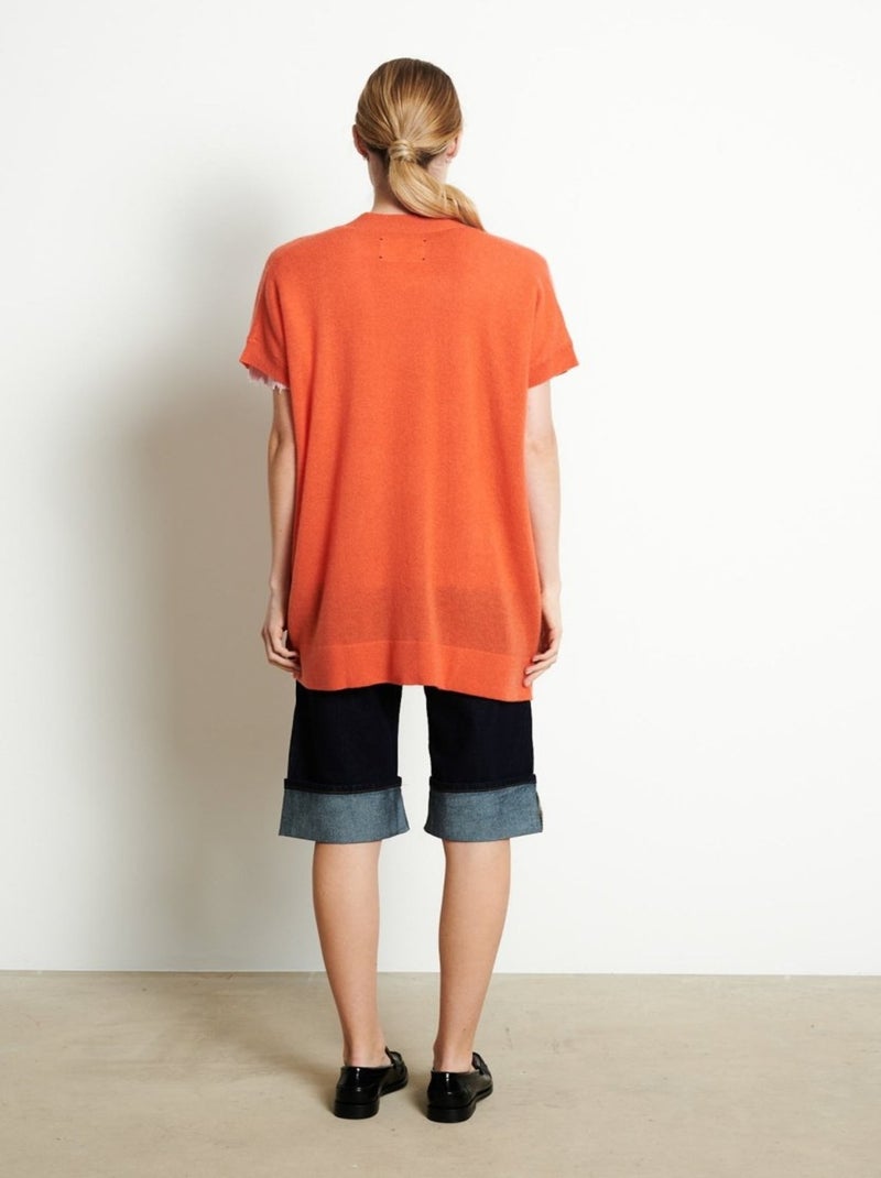 Gilet sans manches femme 100% cachemire - RIA 4 Orange mandarine - Kiabi