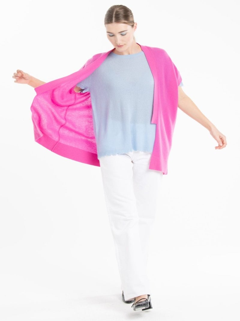 Gilet sans manches femme 100% cachemire - RIA 4 Rose - Kiabi