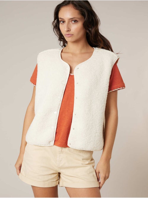 Gilet sans manches femme au toucher doux et texturé 'Deeluxe' - Kiabi
