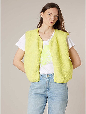Gilet sans manches femme au toucher doux et texturé 'Deeluxe'