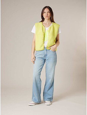 Gilet sans manches femme au toucher doux et texturé 'Deeluxe'