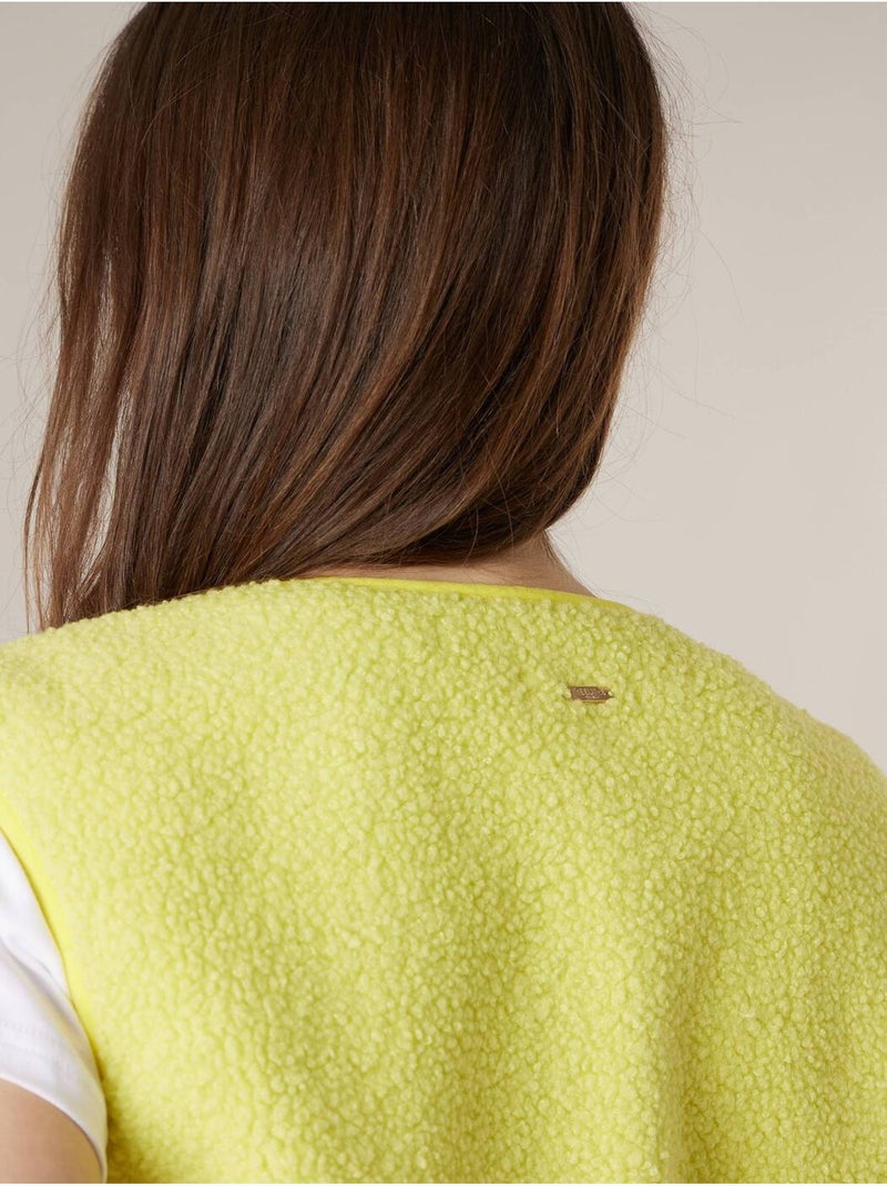 Gilet sans manches femme au toucher doux et texturé 'Deeluxe' Jaune citron - Kiabi