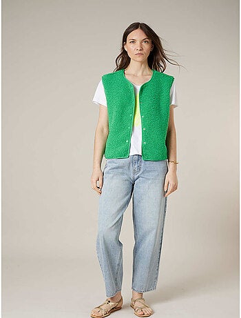 Gilet sans manches femme au toucher doux et texturé 'Deeluxe'