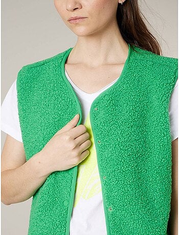 Gilet sans manches femme au toucher doux et texturé 'Deeluxe'