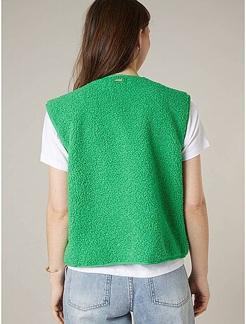 Gilet sans manches femme au toucher doux et texturé 'Deeluxe'