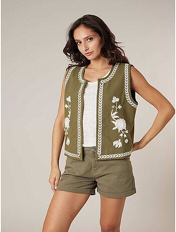 Gilet sans manches femme bohème 100% coton 'Deeluxe'