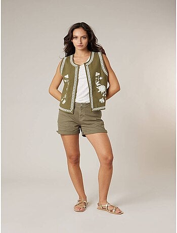 Gilet sans manches femme bohème 100% coton 'Deeluxe'