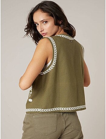 Gilet sans manches femme bohème 100% coton 'Deeluxe'
