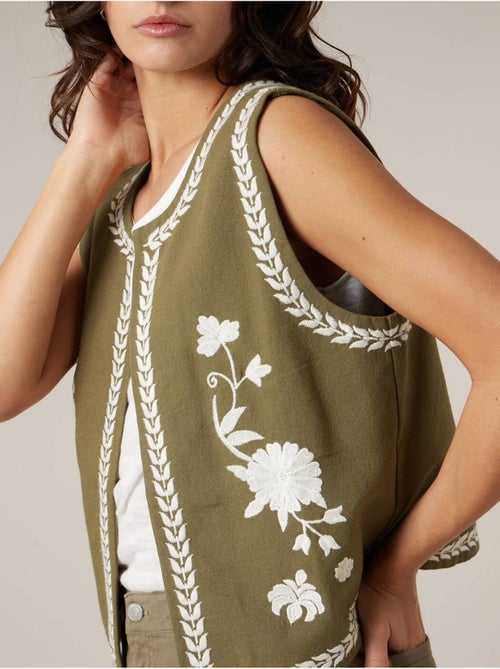 Gilet sans manches femme bohème 100% coton 'Deeluxe' - Kiabi