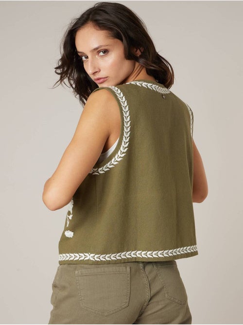 Gilet sans manches femme bohème 100% coton 'Deeluxe' - Kiabi