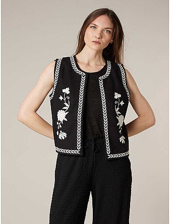 Gilet sans manches femme bohème 100% coton 'Deeluxe'