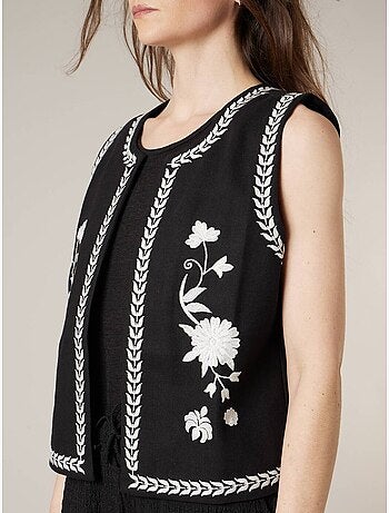 Gilet sans manches femme bohème 100% coton 'Deeluxe'