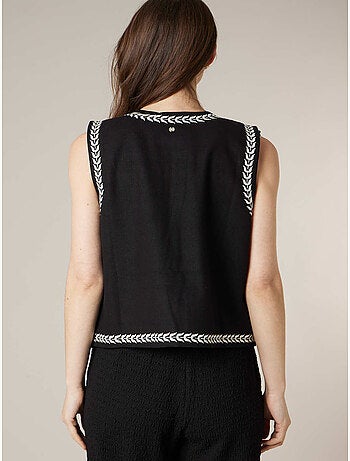 Gilet sans manches femme bohème 100% coton 'Deeluxe'