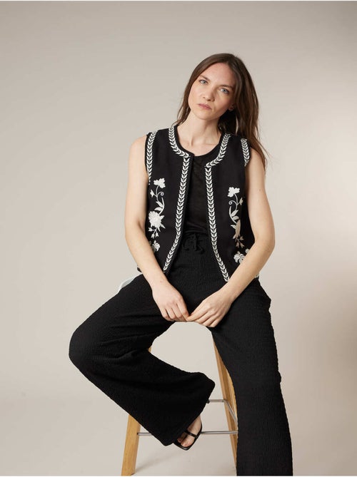 Gilet sans manches femme bohème 100% coton 'Deeluxe' - Kiabi