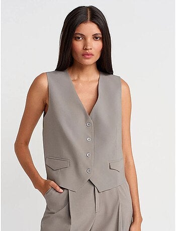 Gilet sans manches femme col v dilvin