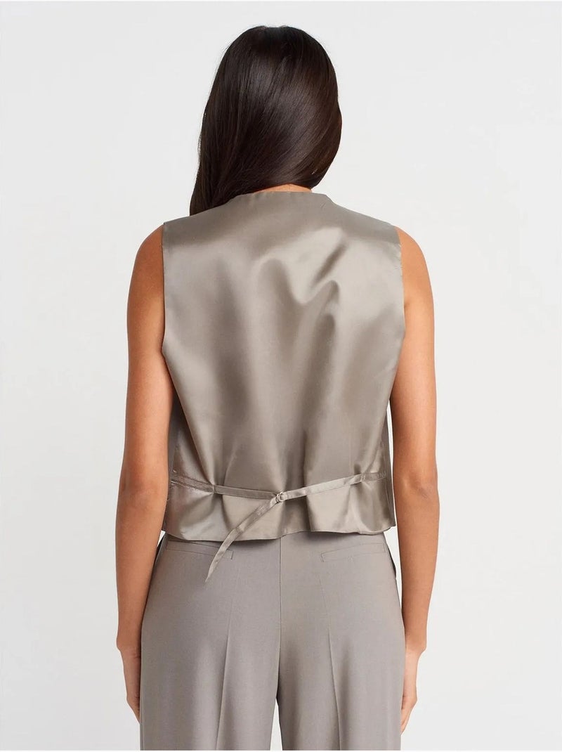 Gilet sans manches femme col v dilvin Gris - Kiabi