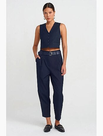 Gilet sans manches femme court ajusté dilvin