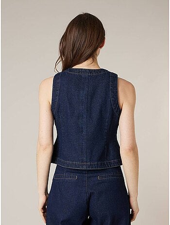 Gilet sans manches femme en jean denim 100% coton 'Deeluxe'