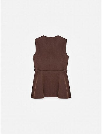 Gilet sans manches femme en tencel popeline ceinturé dilvin