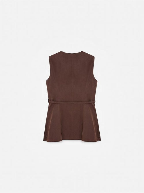 Gilet sans manches femme en tencel popeline ceinturé dilvin - Kiabi