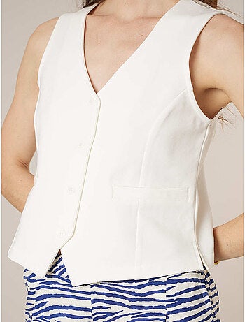 Gilet sans manches femme style tailleur coupe élégante 'Deeluxe'