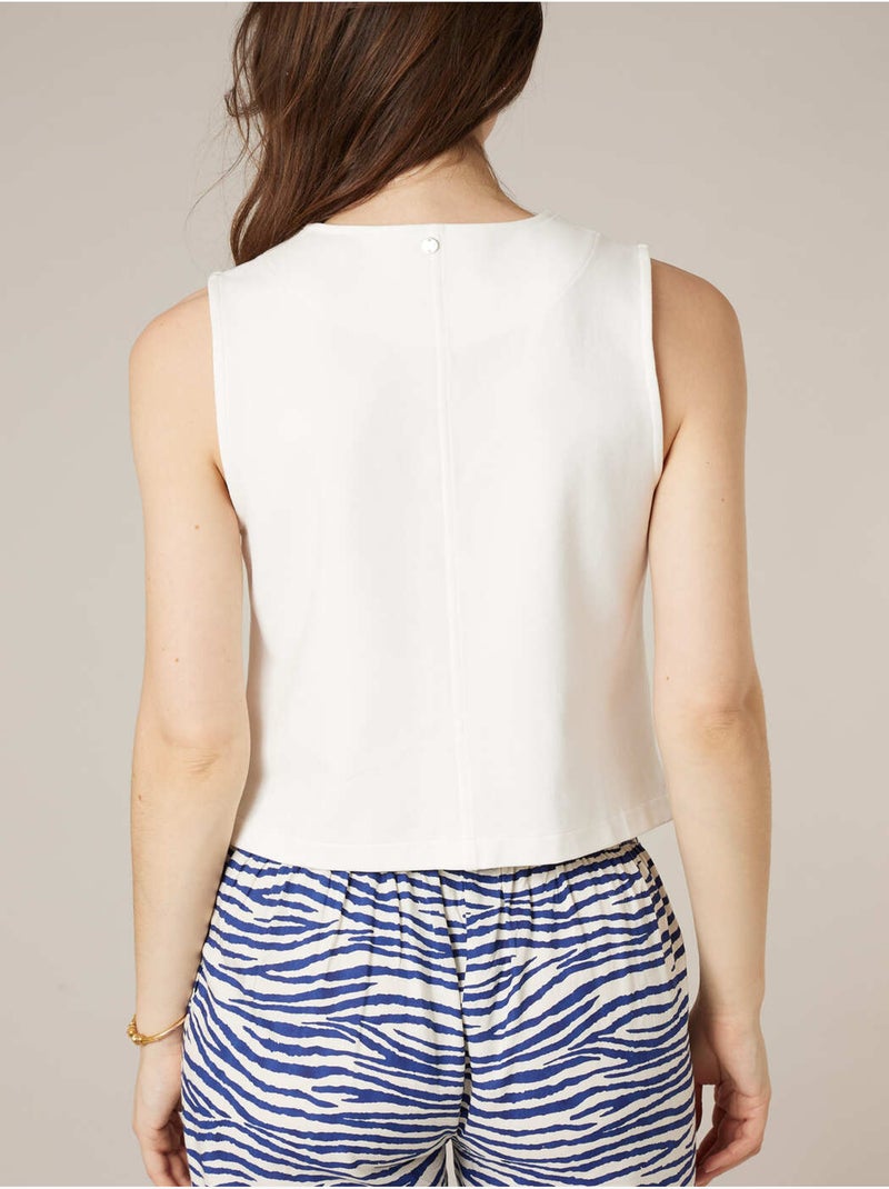 Gilet sans manches femme style tailleur coupe élégante 'Deeluxe' Blanc - Kiabi