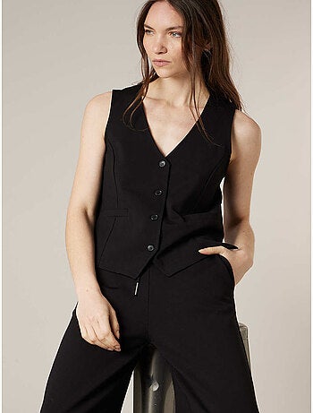Gilet sans manches femme style tailleur coupe élégante 'Deeluxe'