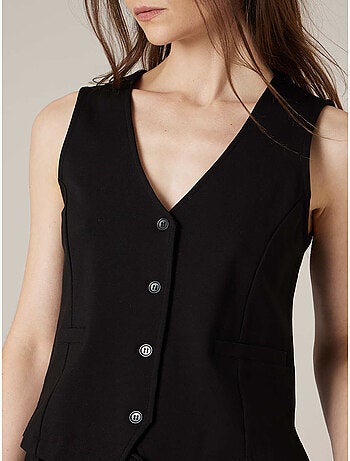 Gilet sans manches femme style tailleur coupe élégante 'Deeluxe'