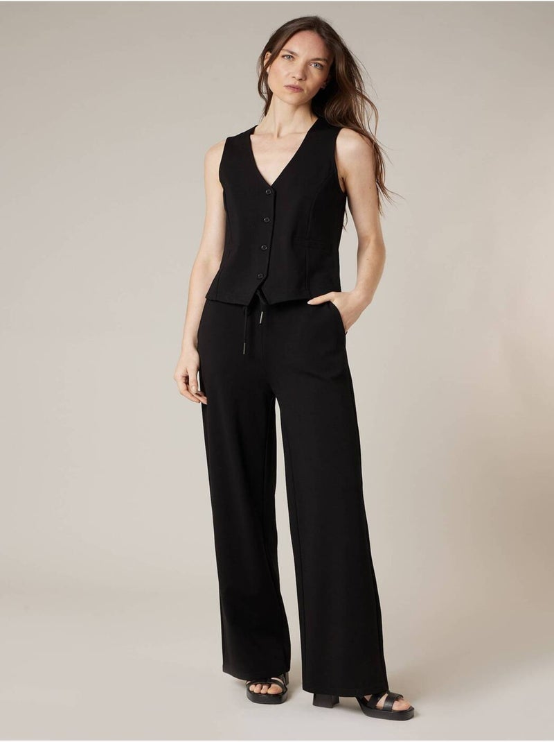 Gilet sans manches femme style tailleur coupe élégante 'Deeluxe' Noir - Kiabi