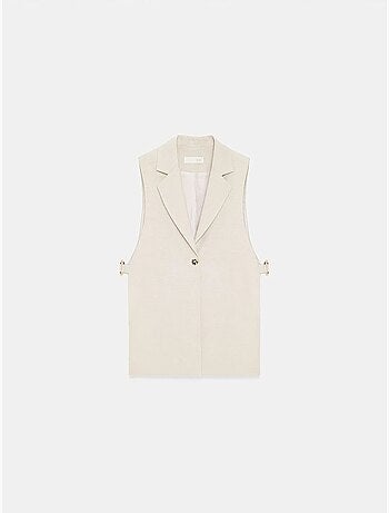 Gilet sans manches femme uni à col châle dilvin