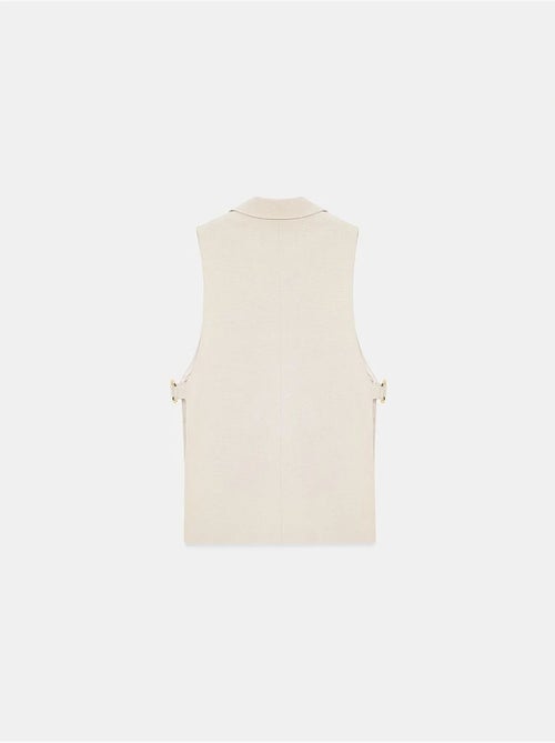 Gilet sans manches femme uni à col châle dilvin - Kiabi